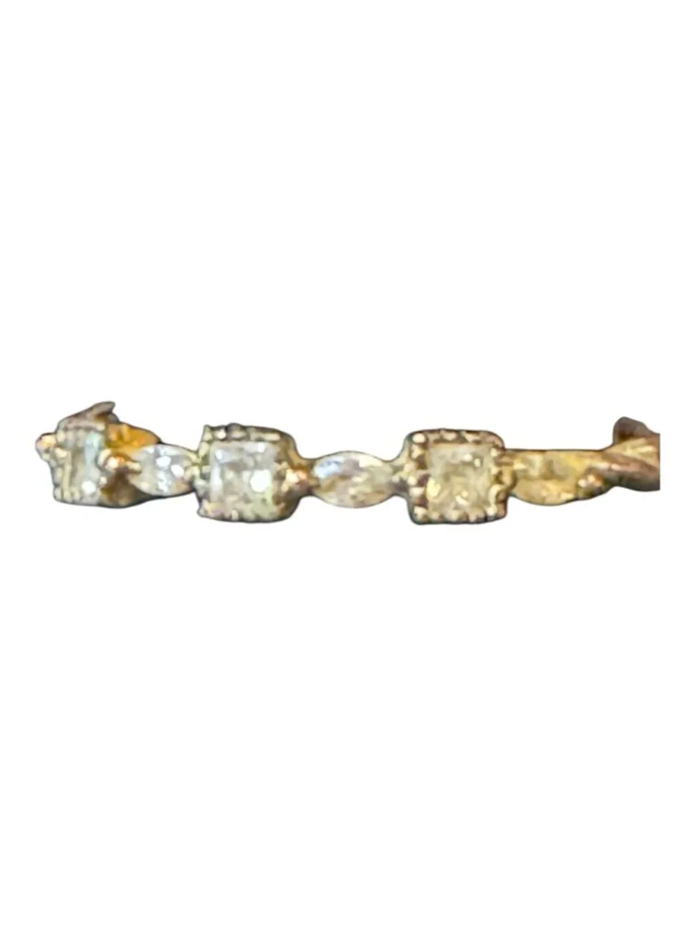 Gold-Toned Cubic Zirconia Eternity Band With Twisted Design
